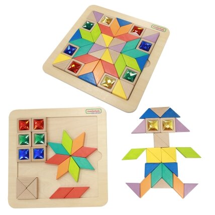 MASTERKIDZ Mozaikos dėlionė Spalvų ir formų pažinimui Tangram Montessori MASTERKIDZ Mozaikos dėlionė Spalvų ir formų pažinimui Tangram Montessori