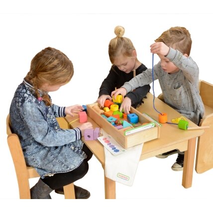 MASTERKIDZ Didelė medinė vėrimo ir suvarstymo Montessori priemonė 2