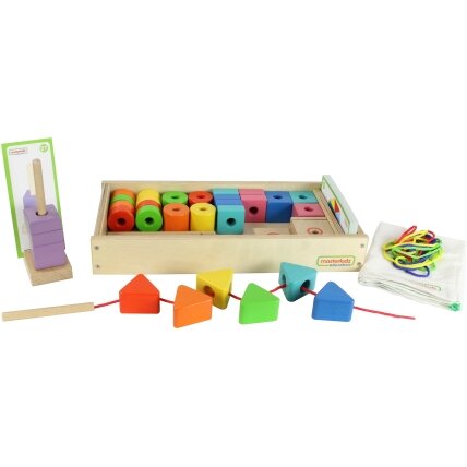MASTERKIDZ Didelė medinė vėrimo ir suvarstymo Montessori priemonė 3 MASTERKIDZ Didelė medinė vėrimo ir suvarstymo Montessori priemonė 3