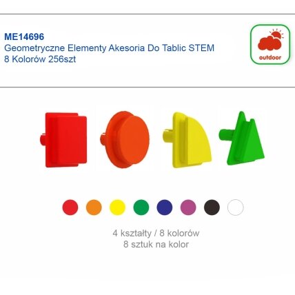 MASTERKIDZ Geometriniai elementai 8 spalvų 256 vnt. priedai STEM lentoms 2