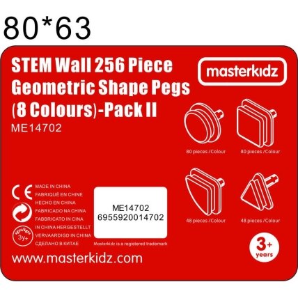 MASTERKIDZ Geometriniai lentų elementai 256 vnt. 8 MASTERKIDZ Geometriniai lentų elementai 256 vnt. 8