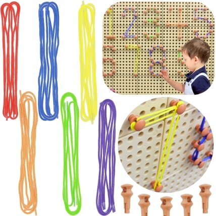 MASTERKIDZ Žiedelių ir virvelių rinkinys – STEM mokslinei-kūrybinei lentelei MASTERKIDZ Žiedelių ir virvelių rinkinys – STEM mokslinei-kūrybinei lentelei