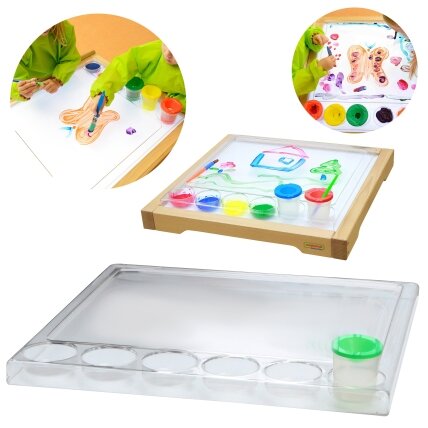 MASTERKIDZ Kvadratinis Montessori tapybos padėklas MASTERKIDZ Kvadratinis Montessori tapybos padėklas