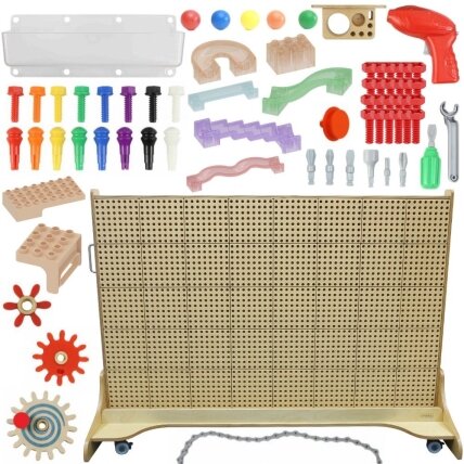 MASTERKIDZ Laisvai pastatoma kūrybinė STEM mokslinė lenta 166 x 125 + priedų rinkinys MASTERKIDZ Laisvai pastatoma kūrybinė STEM mokslinė lenta 166 x 125 + priedų rinkinys