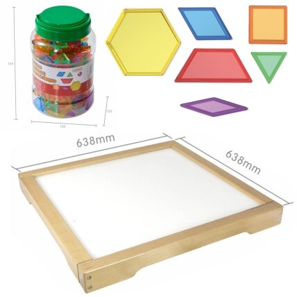 MASTERKIDZ LED sensorinis šviesos dėžės skydelis + Montessori mozaikos kaladėlės 140 el. 2 MASTERKIDZ LED sensorinis šviesos dėžės skydelis + Montessori mozaikos kaladėlės 140 el. 2