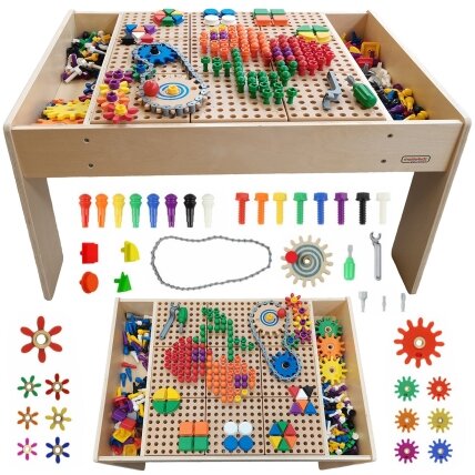 MASTERKIDZ Medinis edukacinis stalas + STEM WALL PRIEDAI MASTERKIDZ Medinis edukacinis stalas + STEM WALL PRIEDAI