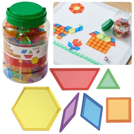 MASTERKIDZ Montessori Tangram Mozaikos kaladėlių rinkinys 140 el.