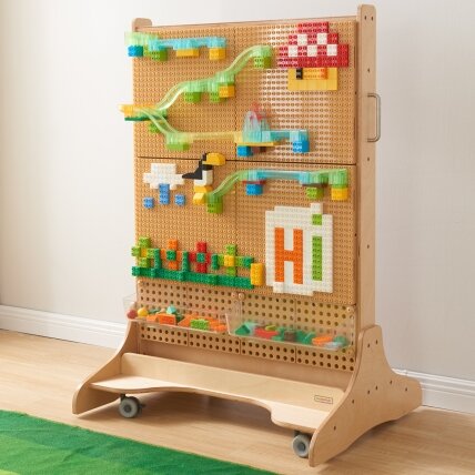 MASTERKIDZ 4 uždedamų plokštelių rinkinys STEM paneliui, skirtas statyti iš mažų kaladėlių 2