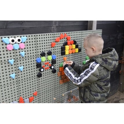 MASTERKIDZ Geometrinių figūrų formos žiedelių rinkinys 64 vnt. STEM lentoms 18