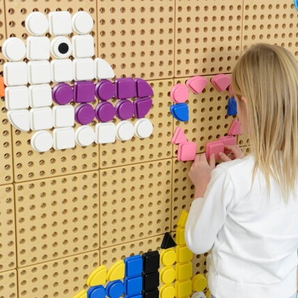 MASTERKIDZ Geometrinių figūrų formos žiedelių rinkinys 64 vnt. STEM lentoms 18