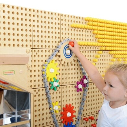 MASTERKIDZ Sieninė lenta Dantračiai ir grandinė 79 el. Susikurkite savo mechanizmą 6