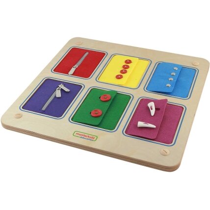MASTERKIDZ Sieninė lenta Spynų užsegimas ir atsegimas Užtrauktukai Sagos Montessori 2 MASTERKIDZ Sieninė lenta Spynų užsegimas ir atsegimas Užtrauktukai Sagos Montessori 2
