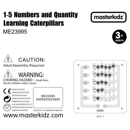 MASTERKIDZ Spalvoti vikšreliai – skaičių ir kiekių mokymasis – Montessori edukacinė sieninė lenta 8 MASTERKIDZ Spalvoti vikšreliai – skaičių ir kiekių mokymasis – Montessori edukacinė sieninė lenta 8