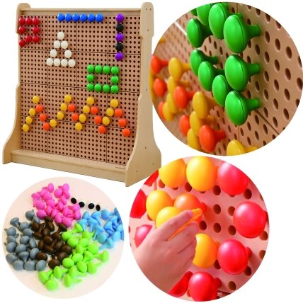 MASTERKIDZ Spalvoti Jumbo kaištukai STEM lentelei 128 vnt. – 6 spalvos 1