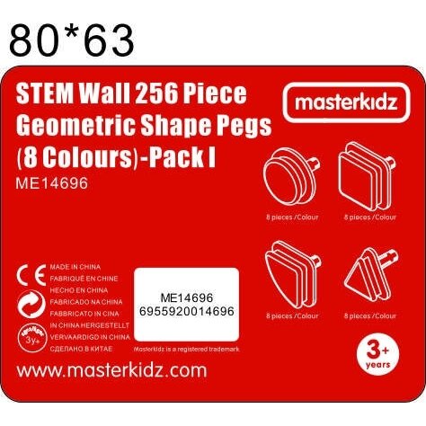MASTERKIDZ Geometriniai elementai 8 spalvų 256 vnt. priedai STEM lentoms 4 MASTERKIDZ Geometriniai elementai 8 spalvų 256 vnt. priedai STEM lentoms 4