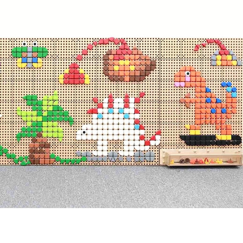 MASTERKIDZ Geometrinių figūrų formos žiedelių rinkinys 64 vnt. STEM lentoms 4