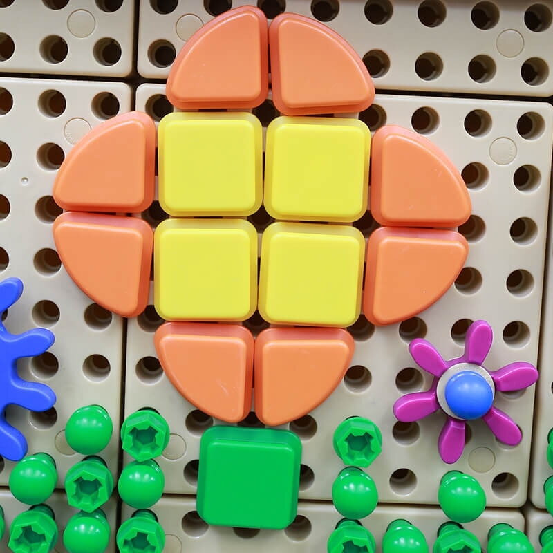 MASTERKIDZ Geometrinių figūrų formos žiedelių rinkinys 64 vnt. STEM lentoms 5