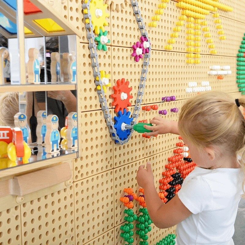MASTERKIDZ Sieninė lenta Dantračiai ir grandinė 79 el. Susikurkite savo mechanizmą 5