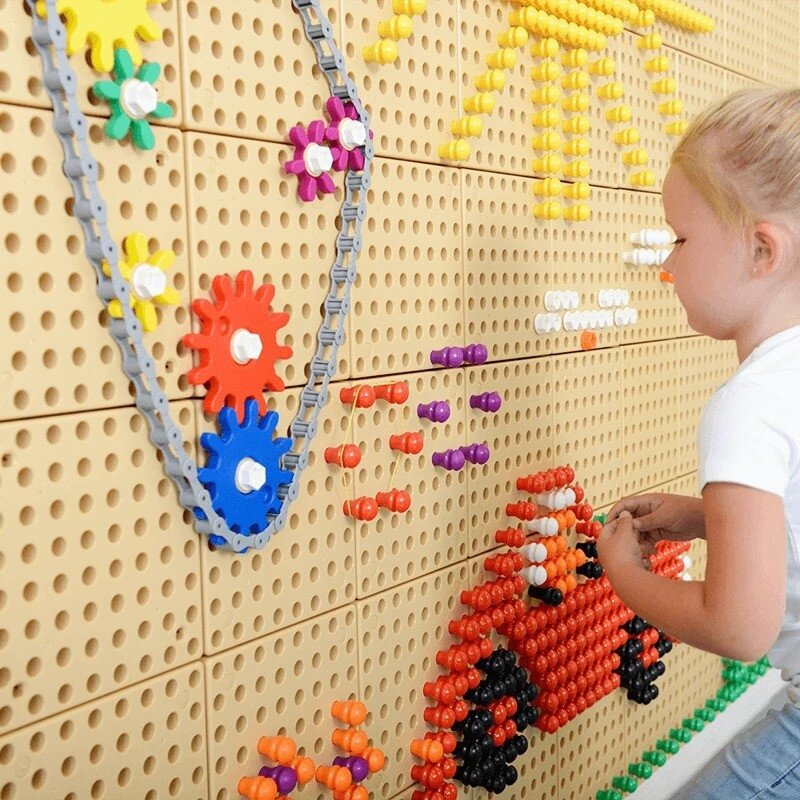 MASTERKIDZ Sieninė lenta Dantračiai ir grandinė 79 el. Susikurkite savo mechanizmą 7