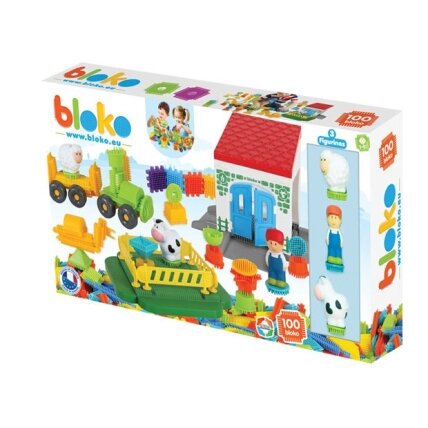 MOCHTOYS ežiukų kaladėlės Pin Bricks ŪKIS kartoninėje dėžėje 100 vnt. + 3 figūrėlės 2 MOCHTOYS ežiukų kaladėlės Pin Bricks ŪKIS kartoninėje dėžėje 100 vnt. + 3 figūrėlės 2