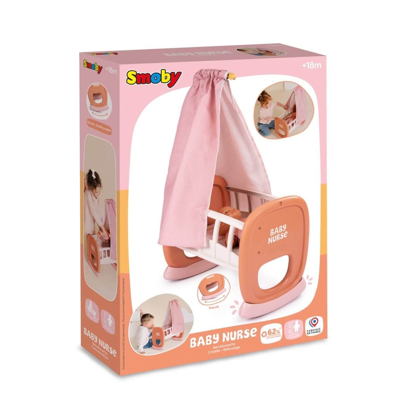 Smoby Baby Nurse lopšys su baldakimu 7 Smoby Baby Nurse lopšys su baldakimu 7