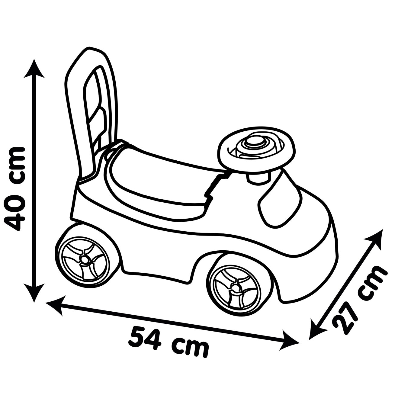 Smoby Raudonas ežiukas su garso signalu Ride-On 6 Smoby Raudonas ežiukas su garso signalu Ride-On 6
