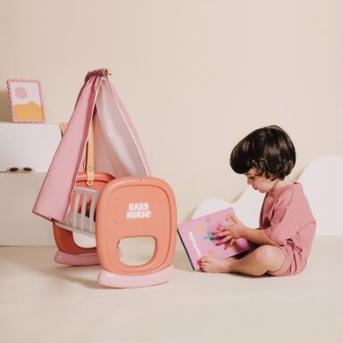 Smoby Baby Nurse lopšys su baldakimu