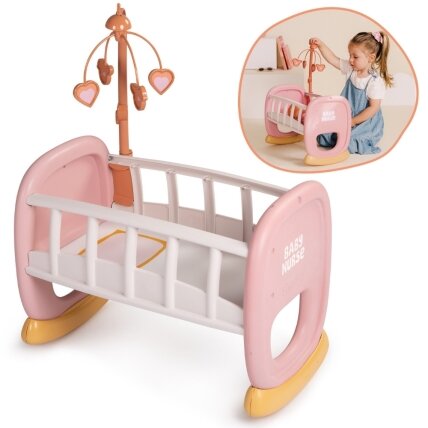 SMOBY Baby Nurse lopšys su karusele SMOBY Baby Nurse lopšys su karusele