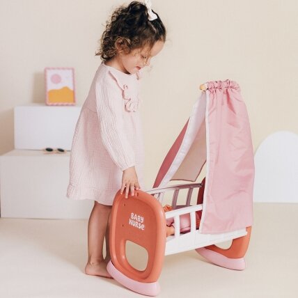 Smoby Baby Nurse lopšys su baldakimu 2