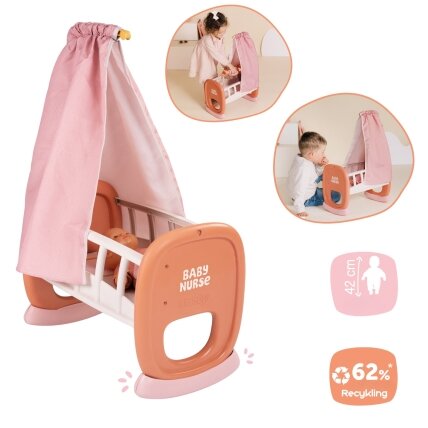 Smoby Baby Nurse lopšys su baldakimu 6