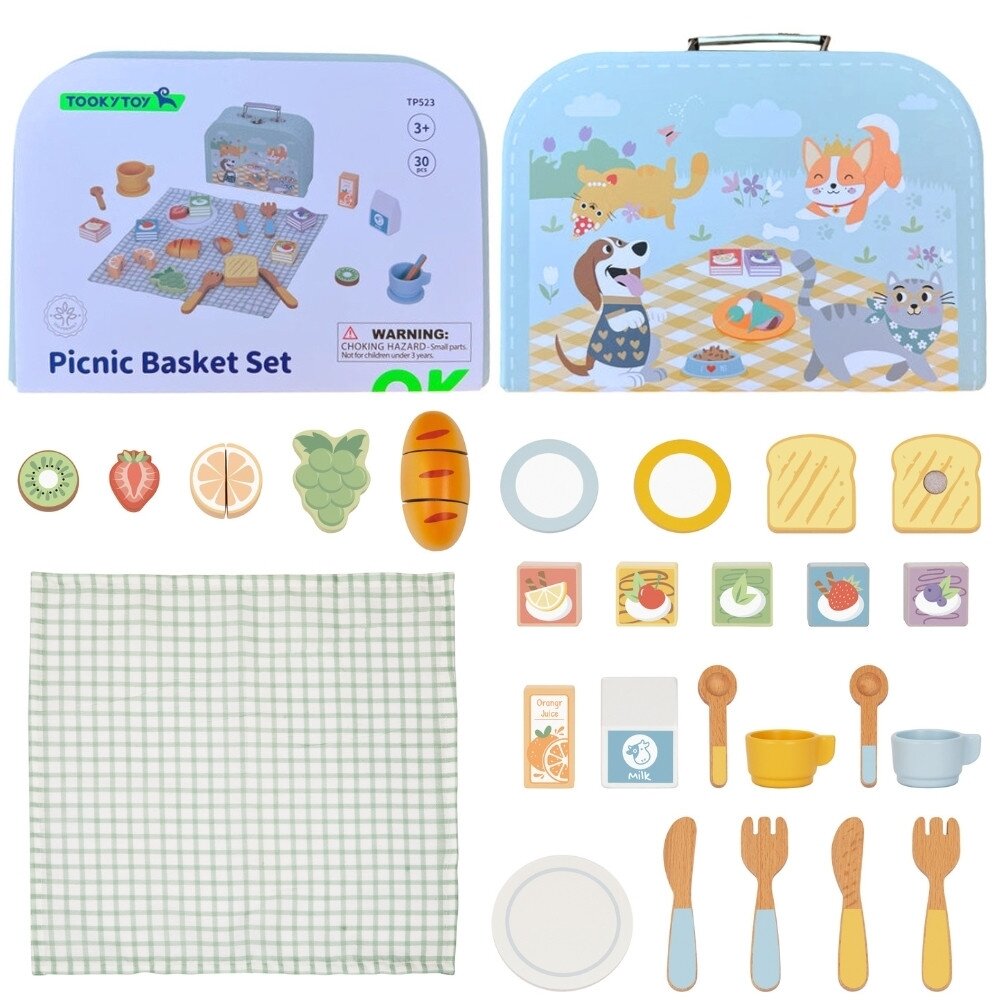 TOOKY TOY Pikniko rinkinys Pjaustomi vaisiai Pusryčių rinkinys 13 TOOKY TOY Pikniko rinkinys Pjaustomi vaisiai Pusryčių rinkinys 13