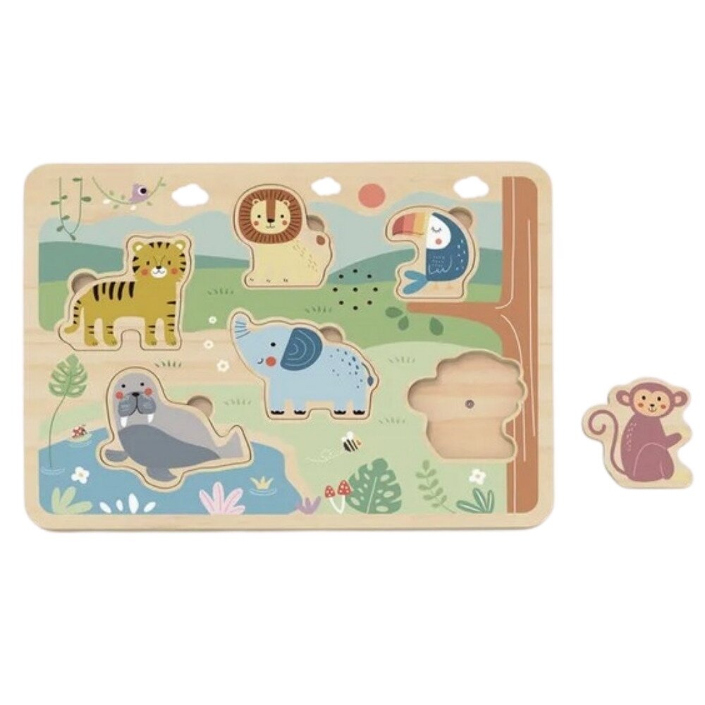 TOOKY TOY Mediniai interaktyvūs gyvūnėlių dėlionės 3