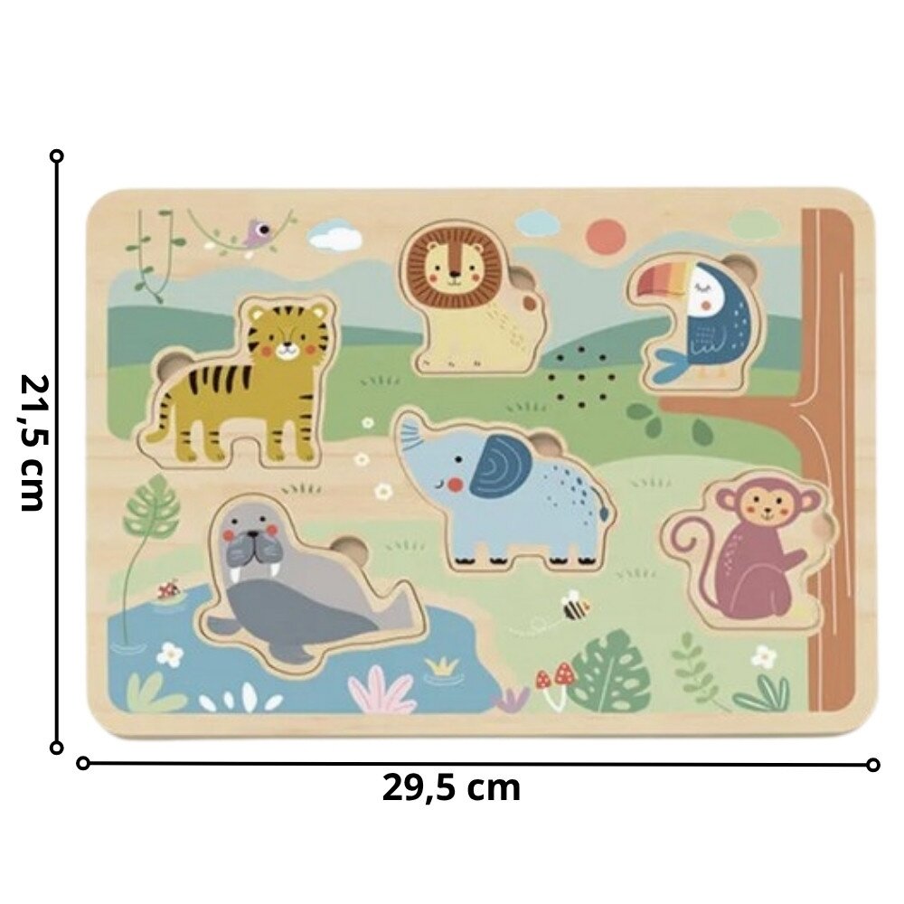 TOOKY TOY Mediniai interaktyvūs gyvūnėlių dėlionės 4 TOOKY TOY Mediniai interaktyvūs gyvūnėlių dėlionės 4