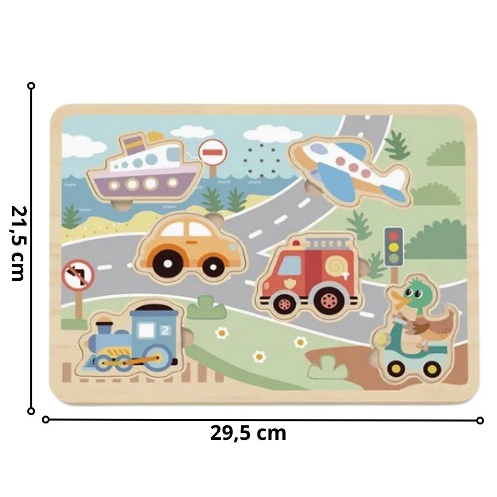 TOOKY TOY Medinė interaktyvi dėlionė Transporto priemonės 4 TOOKY TOY Medinė interaktyvi dėlionė Transporto priemonės 4