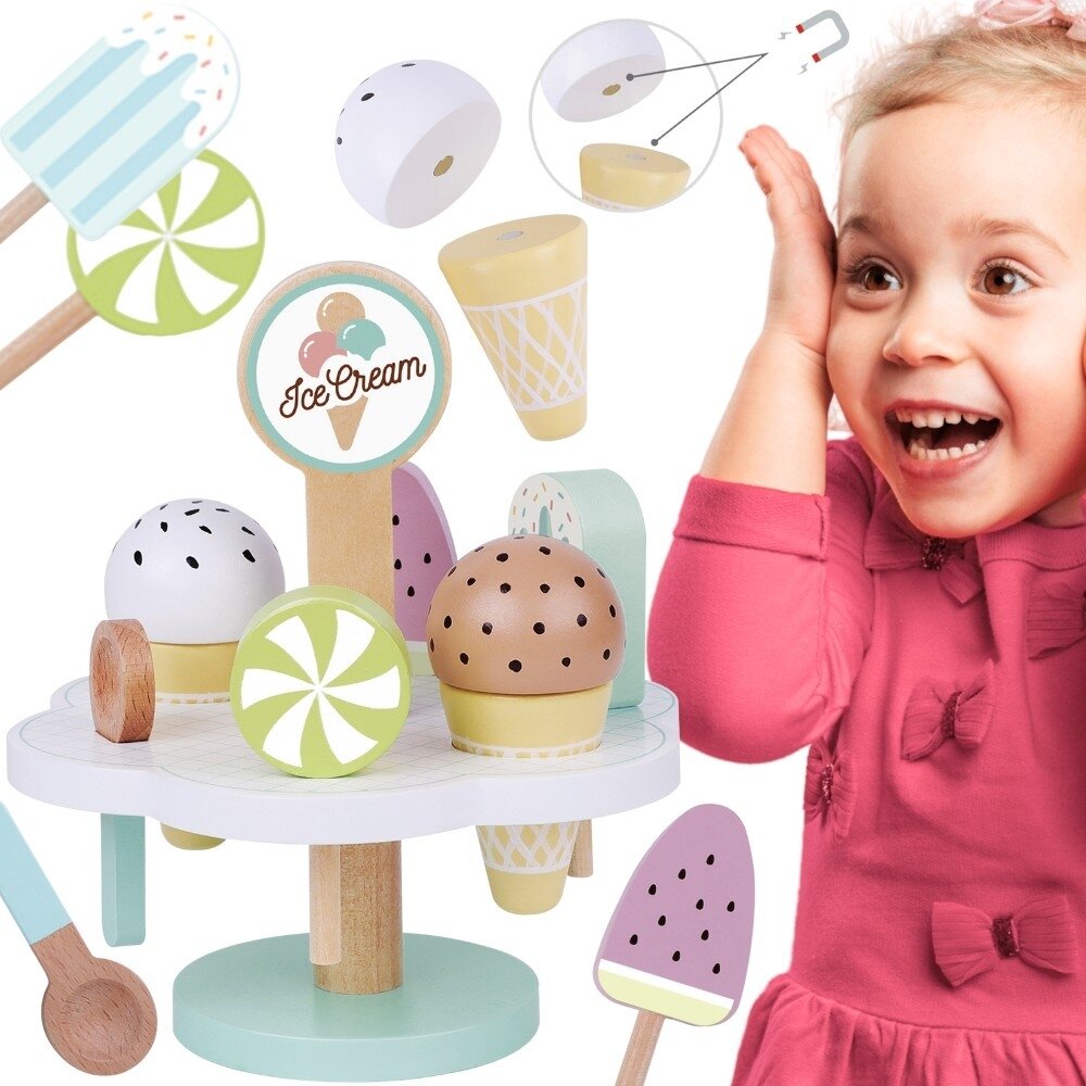TOOKY TOY Mediniai magnetiniai ledai su stovu