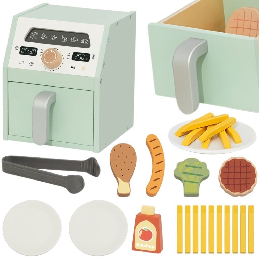TOOKY TOY Medinė Air Fryer karšto oro gruzdintuvė be riebalų