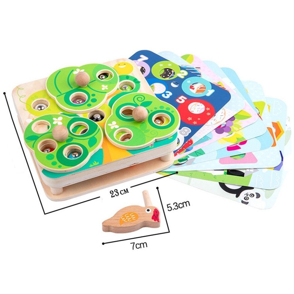 TOOKY TOY Medinis vikrumo žaidimas 2in1 Ištrauk kirmėlytes vaikams 13