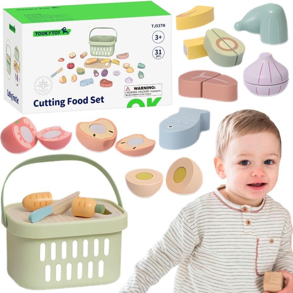 TOOKY TOY Medinis maisto rinkinys daržovės ir vaisiai
