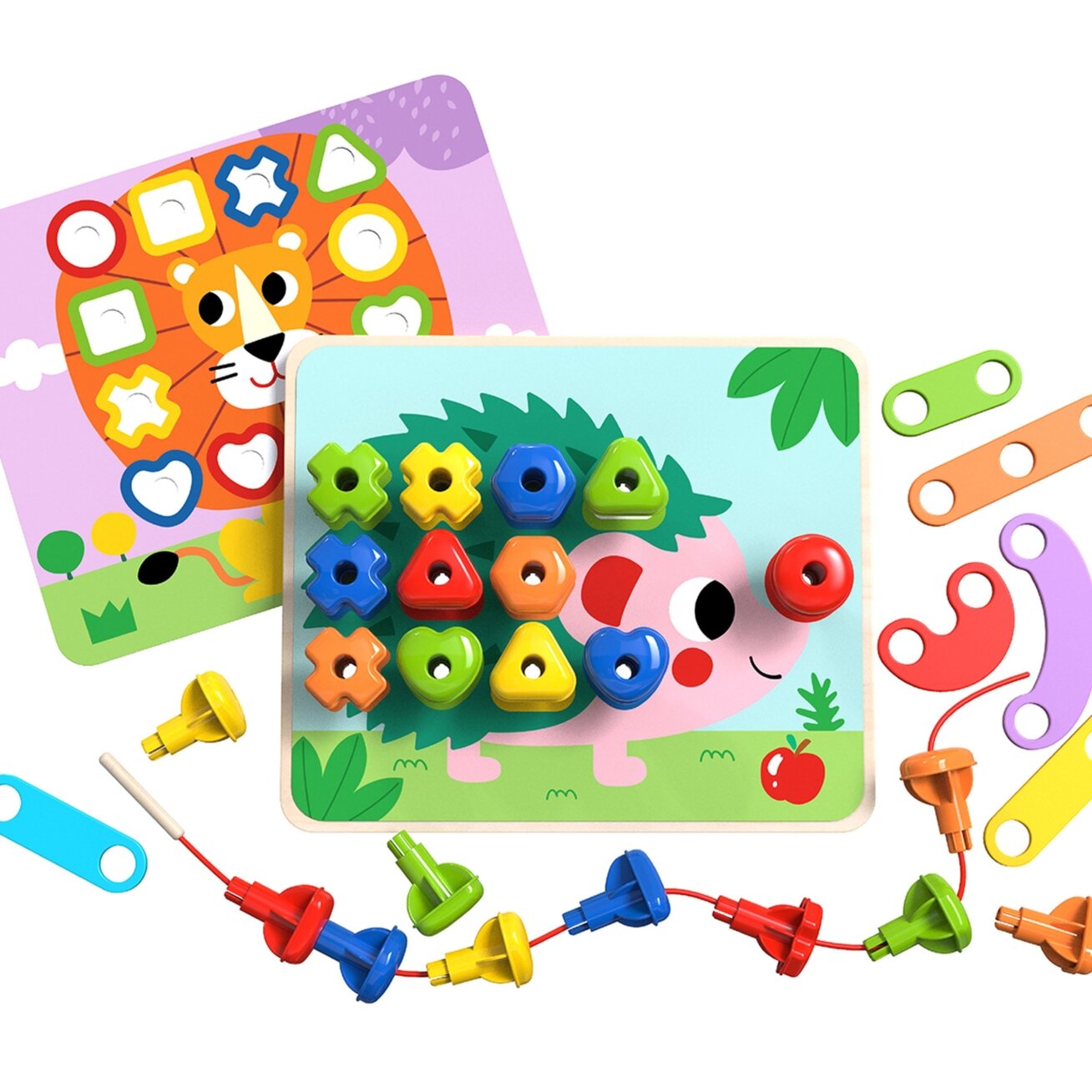 TOOKY TOY Daugiafunkcė lenta – spalvotų kaiščių rinkinys, formų mokymasis 1
