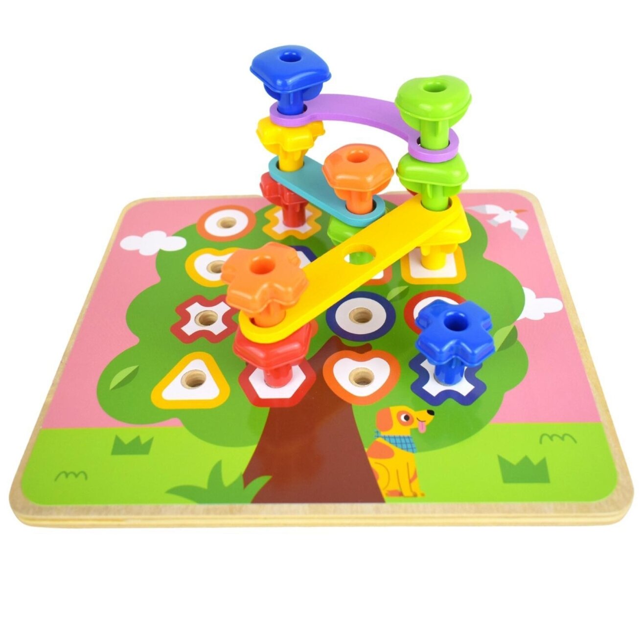 TOOKY TOY Daugiafunkcė lenta – spalvotų kaiščių rinkinys, formų mokymasis 3