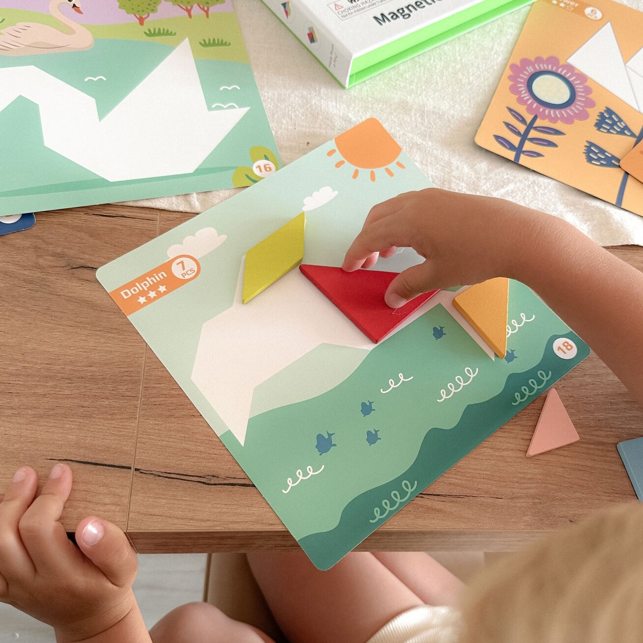 TOOKY TOY Tangram dėlionė vaikams – formų mokymasis, figūros, formos, 18 el. 1