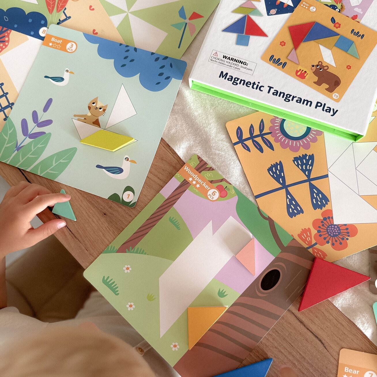 TOOKY TOY Tangram dėlionė vaikams – formų mokymasis, figūros, formos, 18 el. 5 TOOKY TOY Tangram dėlionė vaikams – formų mokymasis, figūros, formos, 18 el. 5
