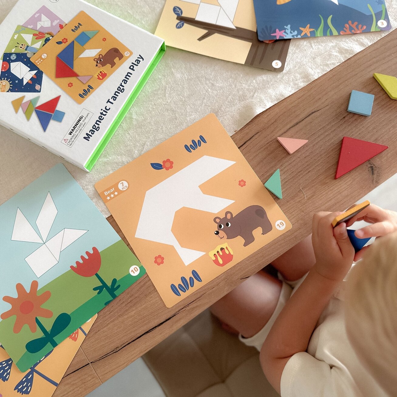 TOOKY TOY Tangram dėlionė vaikams – formų mokymasis, figūros, formos, 18 el. 8 TOOKY TOY Tangram dėlionė vaikams – formų mokymasis, figūros, formos, 18 el. 8