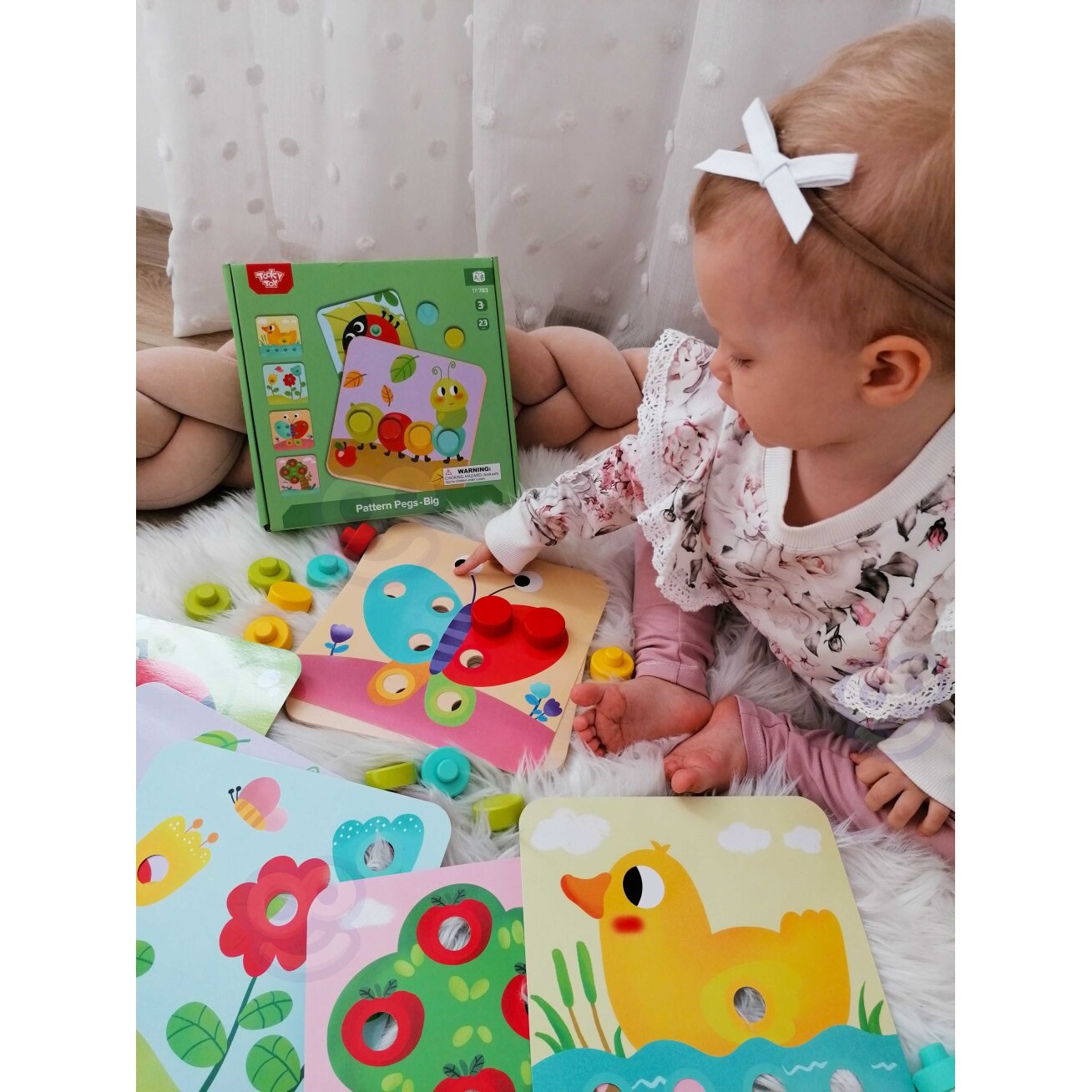 TOOKY TOY Dėlionė Kaladėlės vaikams Gyvūnai Derinimas Formų ir spalvų mokymasis + kortelės 4