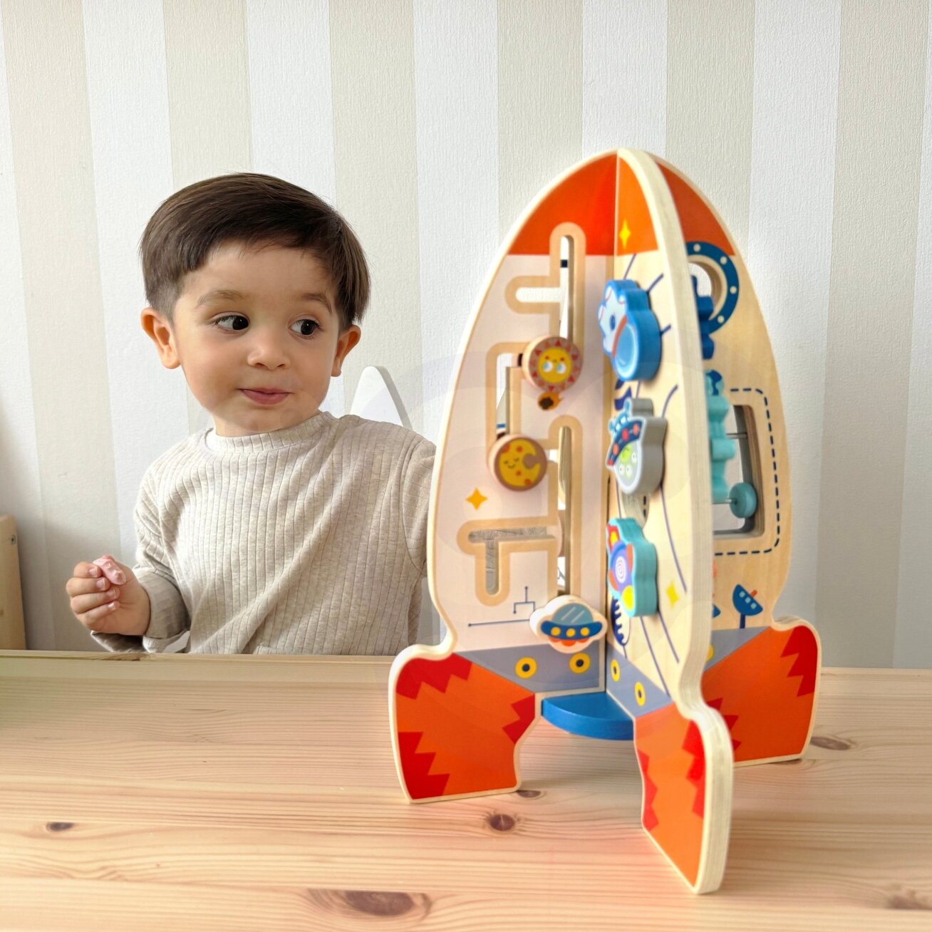 Tooky Toy Didelė medinė daugiafunkcė edukacinė raketa 1 Tooky Toy Didelė medinė daugiafunkcė edukacinė raketa 1