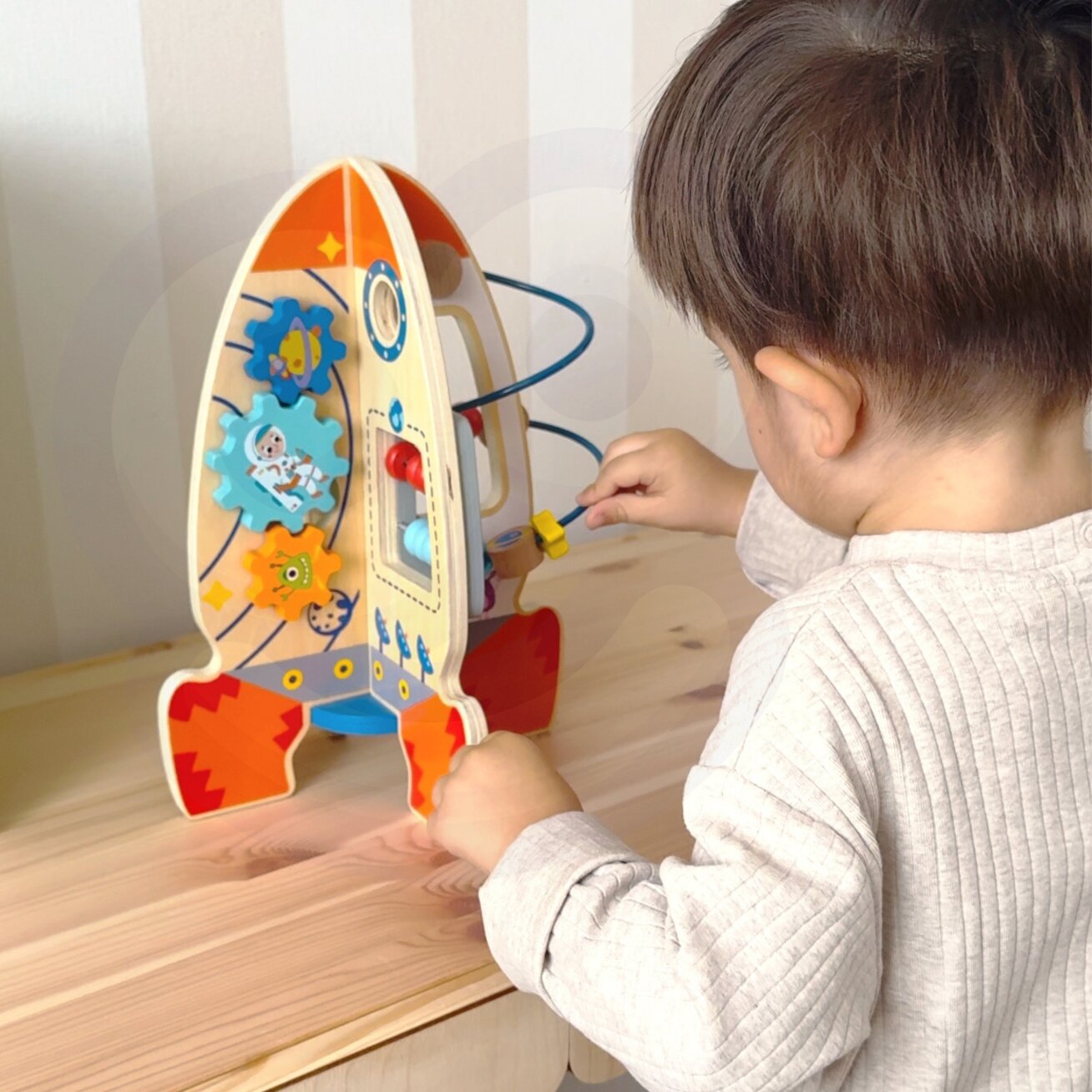 Tooky Toy Didelė medinė daugiafunkcė edukacinė raketa 3 Tooky Toy Didelė medinė daugiafunkcė edukacinė raketa 3