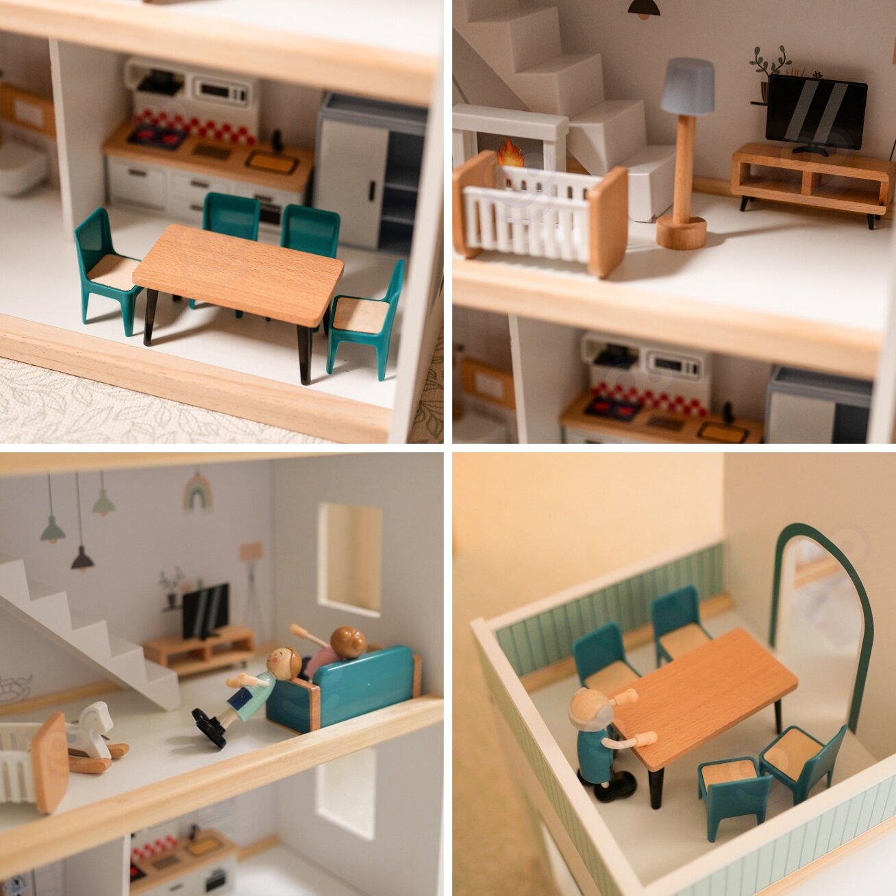 TOOKY TOY Didelis medinis lėlių namelis + figūrėlės FSC 4 TOOKY TOY Didelis medinis lėlių namelis + figūrėlės FSC 4