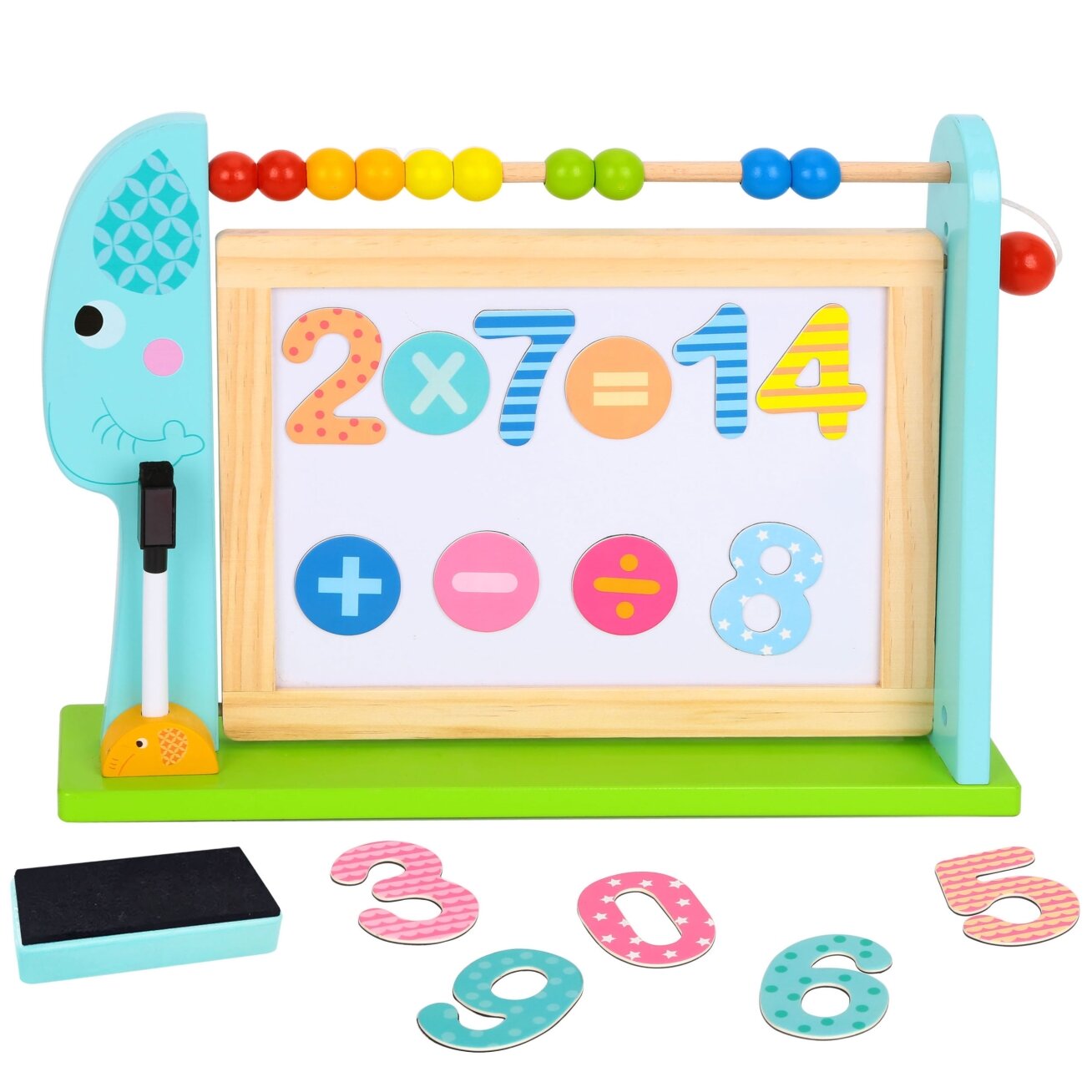 TOOKY TOY Didelė medinė dvipusė magnetinė + kreidinė lenta 2