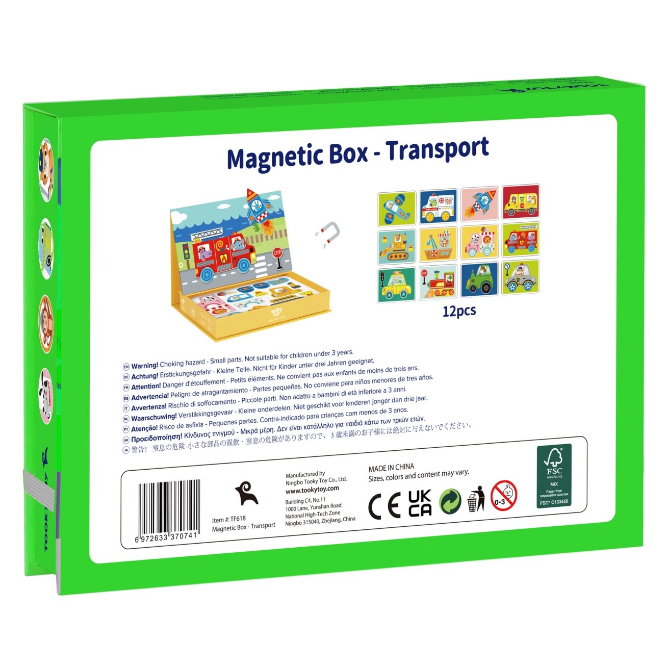 TOOKY TOY Edukacinė Montessori magnetinė dėlionė dėžutėje vaikams 80 el. 9