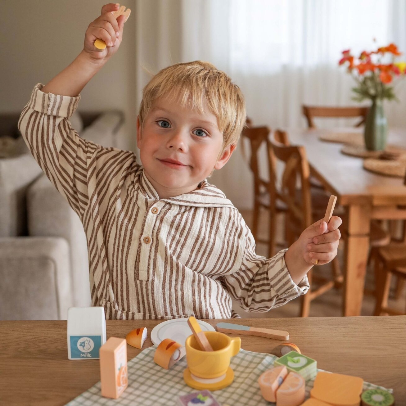 TOOKY TOY Pikniko rinkinys Pjaustomi vaisiai Pusryčių rinkinys 6